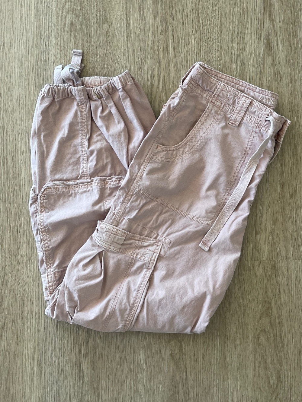 Pastel Pink y2k cute American Eagle Stretch Baggy Cotton Cargo Pants Size M